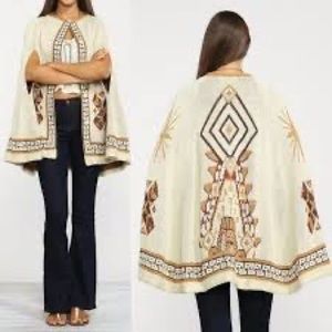 Flying Tomato Southwestern Cardigan Sweater Cape